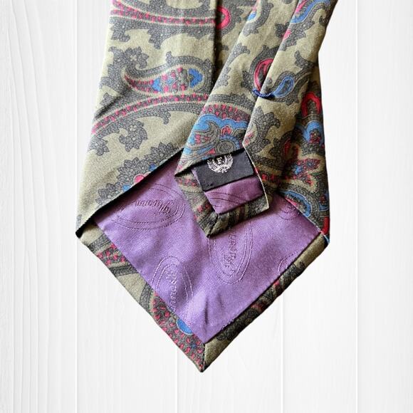 Faconnable Men’s Classic Paisley Silk Made in Italy Tie - Picture 4 of 8